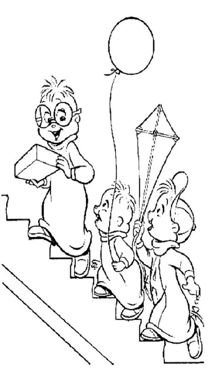 Alvin and The Chipmunks Coloring Pages 10