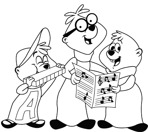 Alvin and The Chipmunks Coloring Pages 12