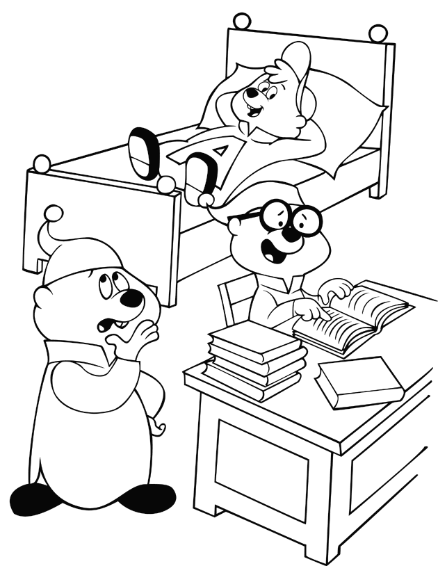 Alvin and The Chipmunks Coloring Pages 4