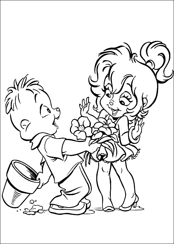 Alvin and The Chipmunks Coloring Pages 7
