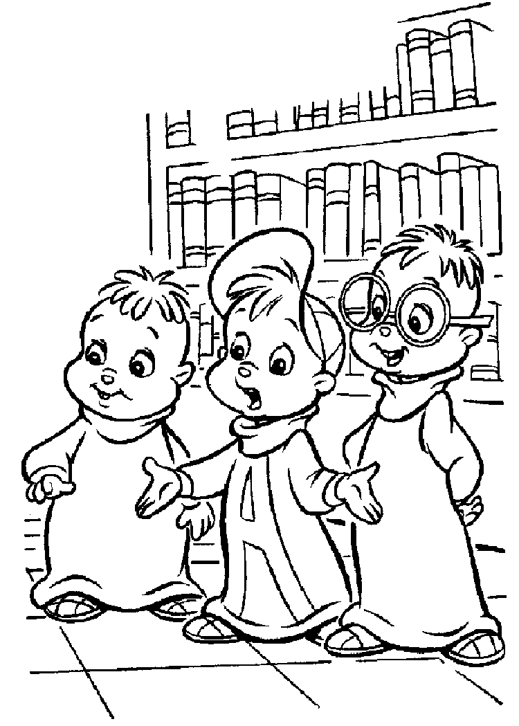 Alvin and The Chipmunks Coloring Pages 9